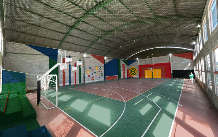 Nova pintura da quadra da Unidade 1 amplia possibilidades pedagógicas